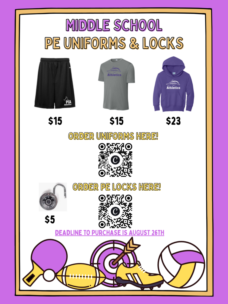 Pe uniforms and locks flyer