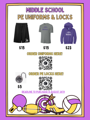 Pe uniforms and locks flyer